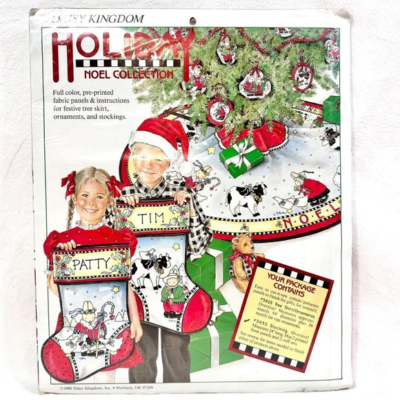 Vintage Daisy Kingdom Holiday Stocking Panel & Instruction #3435 (1990) - Picture 1 of 8